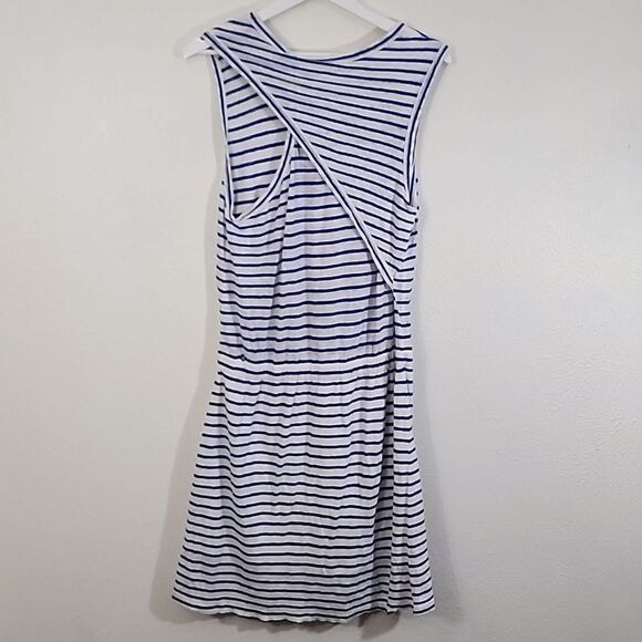 A.L.C. Drop Waist Striped Sleeveless Linen summer beach dress sz M - Picture 5 of 9